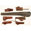 Image 1 : Lot of 6 Holsters and a Leather Rifle Scabbard.