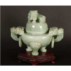 Chinese Carved Jade Jar