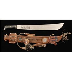 Machete with Leather Scabbard