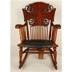 Carved Wooden Rocking Chair