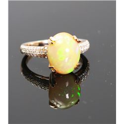 Sensational Oval Opal & Diamond Ring