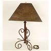 Image 1 : Copper Shade Lamp with Cactus Motif