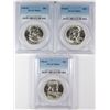 Image 1 : LOT OF ( 3 ) 1958-D FRANKLIN HALF DOLLARS, PCGS MS-64
