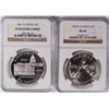 Image 1 : COMMEM SILVER DOLLARS: 1988-D OLYMPICS NGC MS-69  & 2001-P CAPITOL NGC Pf 69 UC