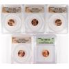 Image 1 : (5) SLABBED LINCOLN CENTS (79, 08, 08-D, 10, 10-D) ICG/ANACS GRADED