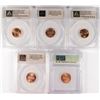 Image 2 : (5) SLABBED LINCOLN CENTS (79, 08, 08-D, 10, 10-D) ICG/ANACS GRADED