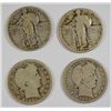 Image 1 : (4) BARBER & STANDING LIBERTY QUARTERS (03, 05, 25, 27)