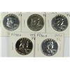 Image 1 : (5) PROOF FRANKLIN HALF DOLLARS (57, 58, 59, 60, 62) GEM PROOF'S
