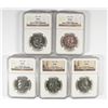 Image 1 : LOT OF ( 5 ) 1962 FRANKLIN HALF DOLLARS, NGC PROOF-66