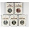 Image 1 : LOT OF ( 5 ) 1963 FRANKLIN HALF DOLLARS, NGC PROOF-66