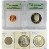 Image 1 : MISC COIN LOT (1979 1C ICG MS-67 RD, 1866 SHIELD NICKEL, 1955 FRANKLIN HALF,