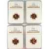 Image 1 : LOT OF ( 4 ) 1963 LINCOLN CENTS, NGC PROOF-68 RED