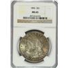 Image 1 : 1896 MORGAN SILVER DOLLAR, NGC MS-65 GEM, SUPERB!  RAINBOW COLORS!