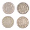 Image 2 : (4) THREE CENT NICKELS (72, 73, 74, 81)
