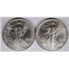 Image 1 : ( 2 ) UNC 1991 AMERICAN SILVER EAGLES