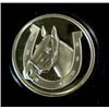 Image 1 : "GOOD LUCK" WITH HORSESHOE AND HORSE HEAD ON A  ONE OUNCE .999 SILVER ART ROUND