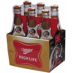 MILLER HIGH LIFE 6 PACK METAL SIGN