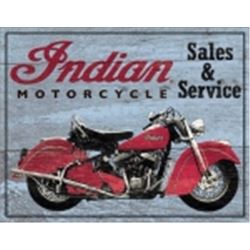 INDIAN PARTS AND SERVICE METAL SIGN