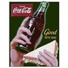 Image 1 : COKE GOOD WITH FOOD METAL SIGN