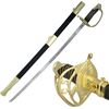 Image 1 : 37" GOLD COLORED HANDLE RAPIER SWORD W/SHEATH