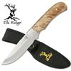 Image 1 : 8" BURL WOOD HANDLE ELK RIDGE KNIFE