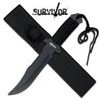 Image 1 : 11" SURVIVAL FIXED BLADE KNIFE W/BLACK CORD WRAPPED HAN