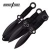 Image 1 : 9.75" BLACK CORD WRAPPED HANDLE THROWING KNIVES SET W/P