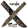 Image 1 : 13.25" CAMOUFLAGED SURVIVAL KNIFE W/SURVIVAL KIT AND SH