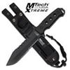 Image 1 : 12" BLACK HANDLED MTECH FIXED BLADE KNIFE