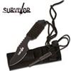 Image 1 : BLACK FULL TANG SURVIVAL KNIFE W/FIRESTARTED AND FLINT
