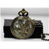 Image 1 : Antique Style Brass Open Window Bald Eagle Quartz Movem