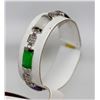 Image 2 : NATURAL CHINESE DESIGN MULTICOLOR JADE BRASS BRACELET