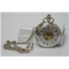 Image 1 : COLLECTIBLE OPEN FACE MECHANICAL POCKET WATCH W/ ENGRAV