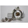 Image 2 : COLLECTIBLE OPEN FACE MECHANICAL POCKET WATCH W/ ENGRAV