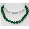Narutal Chinese Green Jade Necklace w/14k Yellow Gold C