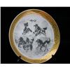 Image 2 : CHINESE STALLIONS PORCELAIN PLATE W/STAND