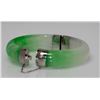 Image 2 : BEAUTIFUL MUTI-COLOR GREEN JADE BRACELET BANGLE W/LOCKI