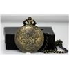 Image 2 : Antique Brass Style "ELK w/Dogs" Quartz Movement Poc
