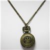 Image 2 : VINTAGE STYLE BRASS POCKET WATCH W/CROWN AND FLOWER DES