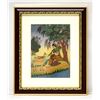 Image 1 : HAND MADE GEM STONE PANTING INDAN PRINCESS W/ GAZELLES