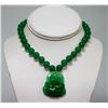 Image 2 : GREEN JADE GOOD LUCK CHARM BUDDHA NECKLACE WITH 14K YEL