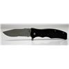 Image 2 : BLACK 440 STAINLESS STEEL FOLDING KNIFE W/SERRATED EDGE
