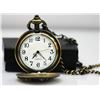 Image 2 : Motorcycle Engraved Copper tone analog Pocket Watch w/