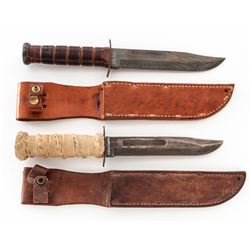 Lot of Two (2) WWII Era Fighting Knives