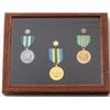 Image 2 : Lot of 5 Oak Frames w/mil. medals & ribbons
