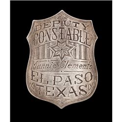 Silver Handmade Deputy Constable Badge, El Paso