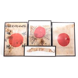 Lot of 3 WWII Japanese Battle Flags