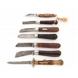 Lot of 7 Folding Knives-Case, Remington, etc.