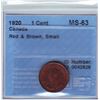 Image 1 : 1 cent 1920. CCCS MS-63; Red & Brown, Small.