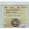 Image 1 : 10 cents 1963, ICCS MS-66; Victoria North, Heavy Cameo.